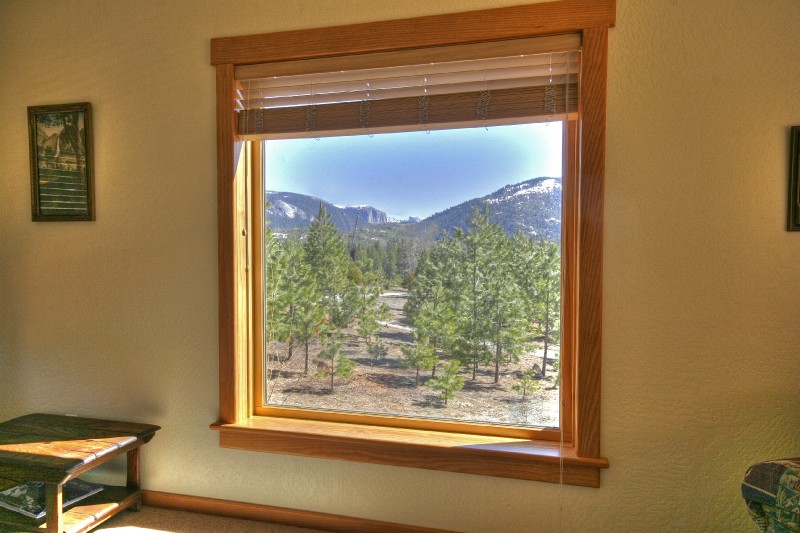 Set15Enhancer3from__MG_9533.jpg - Clouds Rest Cabin, upstairs bed room with view of El Capitan and Half Dome.