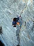 the rock climb counterparts with scott burke leading, stock photograph