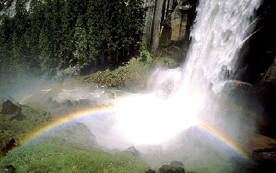 Photo of Vernal Falls, Yosemite National Park; photograph by Yosemite stock photos