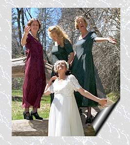 the girls hamming it up at a wedding in yosemite