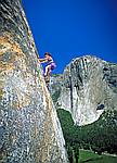 photo of sue on the east buttress, middlle cathedral, yosemite