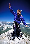 doe braving 30mph winds on the summit of cathedral peak, YOSEMITE np