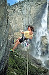rappeling by yosemite falls