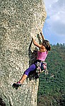 yosemite women climber on tko, arch rock, sue mcdevitt